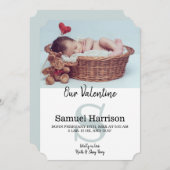 私たちのバレンタインデー2月ベビー発表 案内状 (正面/裏面)