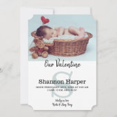 私たちのバレンタインデー2月ベビー発表 案内状 (正面)