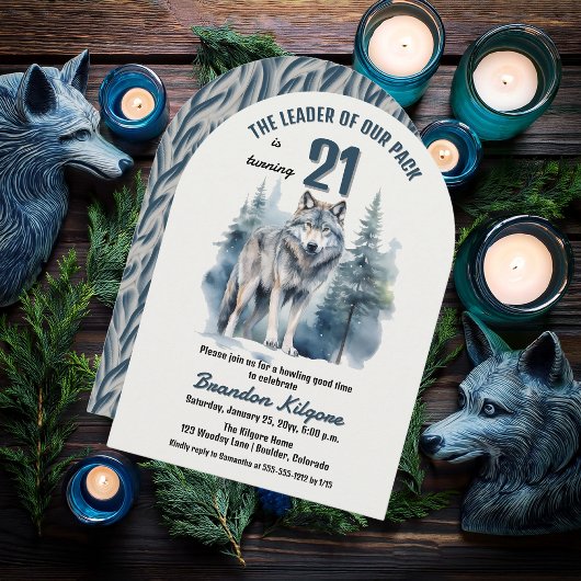 私たちのパックウルフのリーダー21歳の誕生日パーティー 招待状