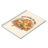 私たちのパッチへようこそ – Cozy Pumpkin Patch ノートブック (左側)