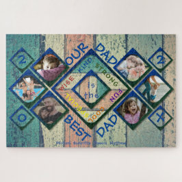 私たちのパパは最高のパパウッドフォトコラージュ ジグソーパズル