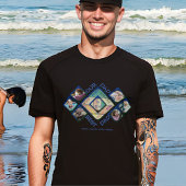 私たちのパパ最高のはパパカスタムフォトコラージブラック Tシャツ