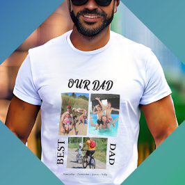 私たちのパパ最高のパパ写真コラージュは父親をパーソナライズ Tシャツ