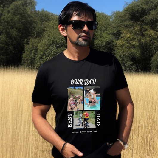 私たちのパパ最高のパパ写真コラージュ父をパーソナライズ Tシャツ