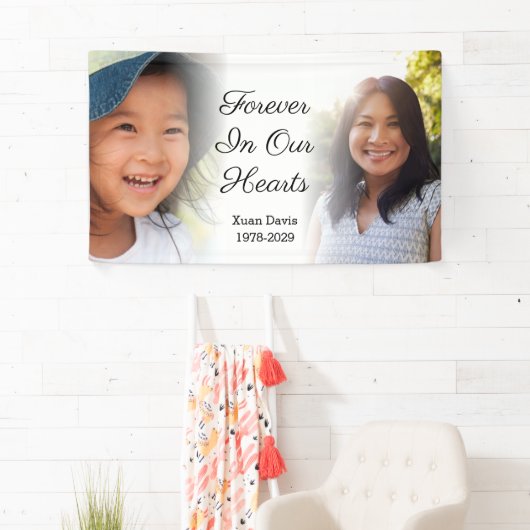 私たちのパーソナライズされたハートで永遠に記念写真 横断幕 (インサイチュ)