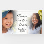 私たちのパーソナライズされたハートで永遠に記念写真 横断幕 (横)