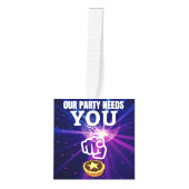 私たちのパーティーはあなたを必要とする – Minceパイ キューブオーナメント (正面)