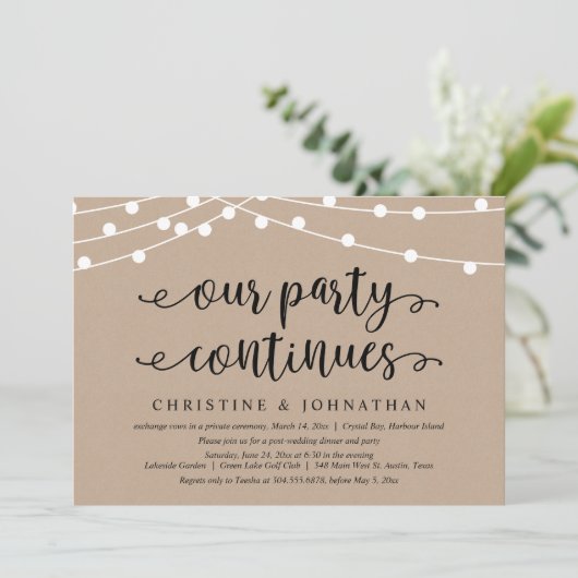 私たちのパーティーは続く、結婚式の駆け落ち 招待状 (スタンド正面)