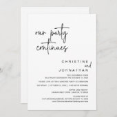 私たちのパーティーは続く、結婚後の夕食会招待状 招待状 (正面/裏面)