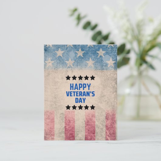 私たちのヒーローたちを称える 退役軍人の日おめでとう ポストカード (スタンド正面)