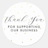 私たちのビジネスのドット白をサポートしてくれてありがとう ラウンドシール (正面)