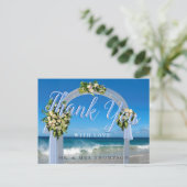私たちのビーチウェディングの感謝 ポストカード (スタンド正面)
