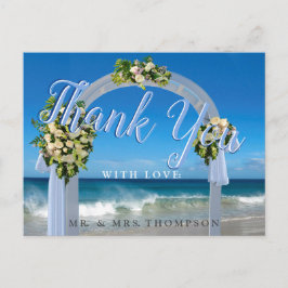 私たちのビーチウェディングの感謝 ポストカード