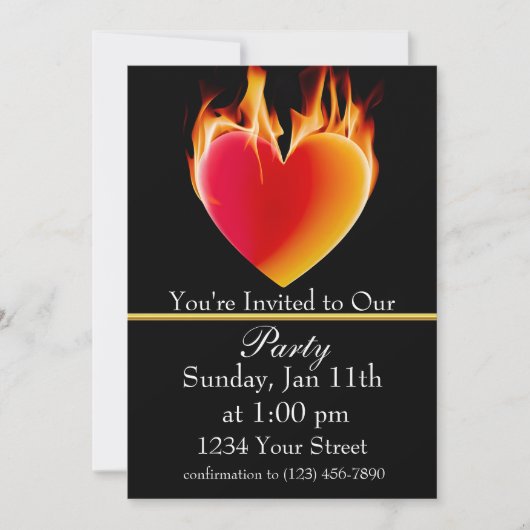 私たちのファイヤーパーティーで熱くなろう! 招待状 (正面)