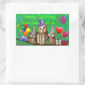 私たちのフクロウからのお誕生日おめでとう! 長方形シール (バッグ)