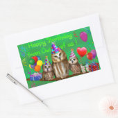 私たちのフクロウからのお誕生日おめでとう! 長方形シール (封筒)