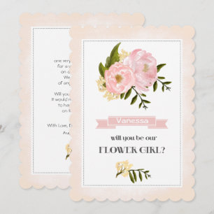 私たちのフラガールになってくれますか？ ブッシュピンクの芍薬 招待状