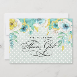 私たちのフラガールになってくれますか？ ミント フラワーバーラップ 招待状