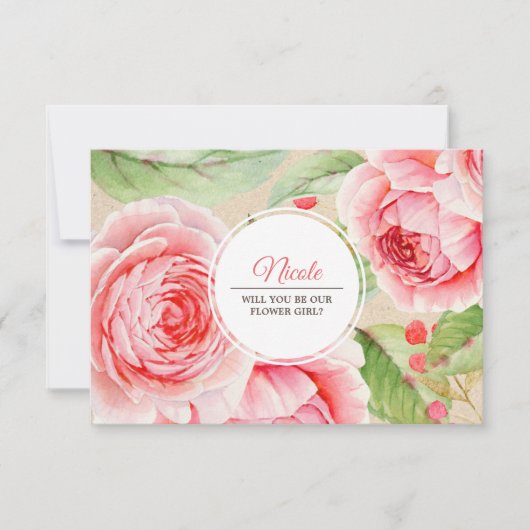 私たちのフラワーガールになってくれますか？ オーダーメイドの招待状 招待状 (正面)