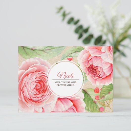 私たちのフラワーガールになってくれますか? オーダーメイドの招待状 招待状 (スタンド正面)