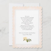 私たちのフラワーガールになってくれますか? ブッシュピンクの芍薬 招待状 (裏面)