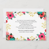 私たちのフラワーガールになってくれますか？ モダンな花 招待状 (裏面)