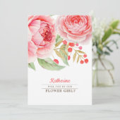 私たちのフラワーガールになってくれますか？招待状カード 招待状 (スタンド正面)