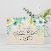 私たちのフラワーガールになってくれますか? 水彩花イラスト, 招待状 (スタンド正面)