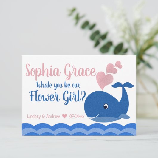 私たちのフラワーガール提案クジラになりますか 招待状 (スタンド正面)