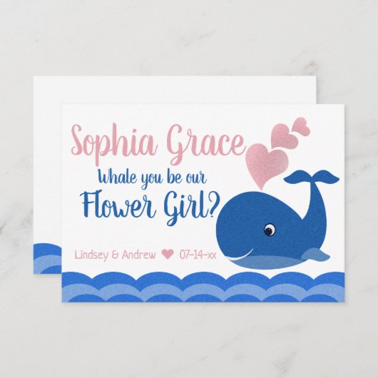私たちのフラワーガール提案クジラになりますか 招待状 (正面/裏面)