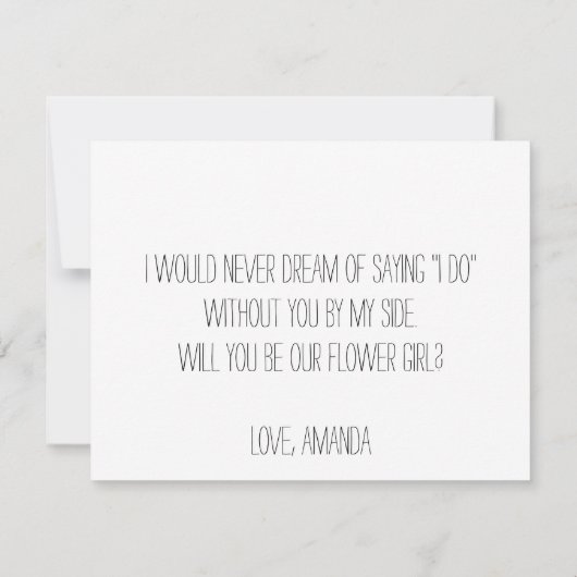 私たちのフラワーガール | ブライズメイドになってくれませんか 招待状 (裏面)