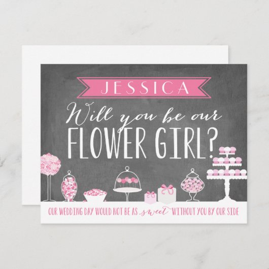 私たちのフラワーガール | ブライズメイドになってくれませんか 招待状 (正面/裏面)