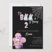 私たちのブーちゃんが2歳になる ハロウィン誕生日招待状 招待状 (正面)