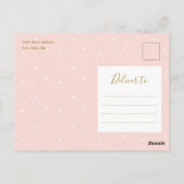 私たちのプリンセスピンク金ゴールド誕生日パーティーへの招待 ポストカード (裏面)