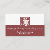 私たちのヘアサロンをお選びいただきありがとうございます 名刺 (正面)