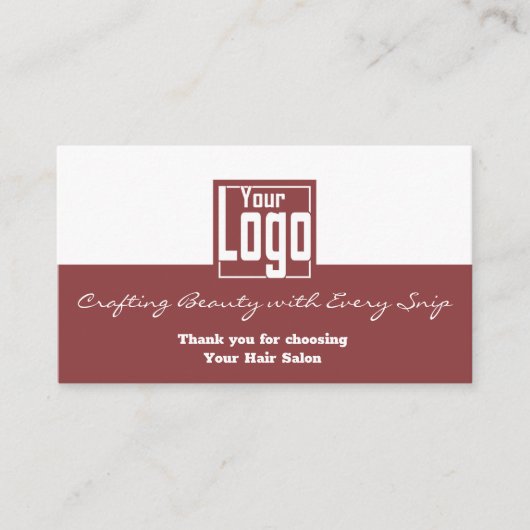 私たちのヘアサロンをお選びいただきありがとうございます 名刺 (正面)