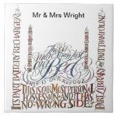 私たちのベッドは間違った側面セラミックタイルコースターがない タイル (正面)