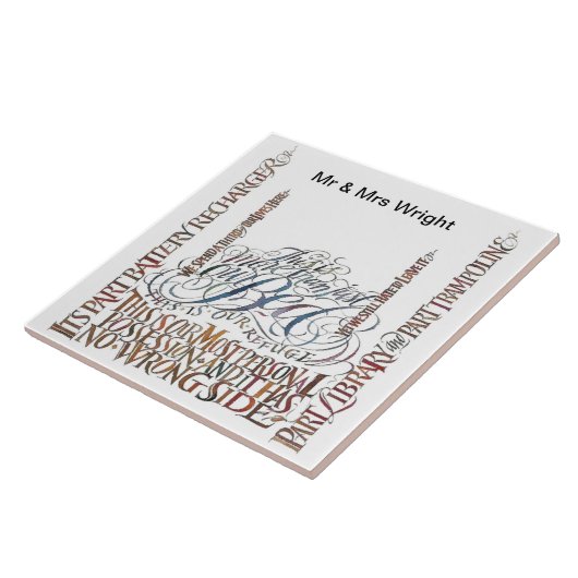 私たちのベッドは間違った側面セラミックタイルコースターがない タイル (側面)