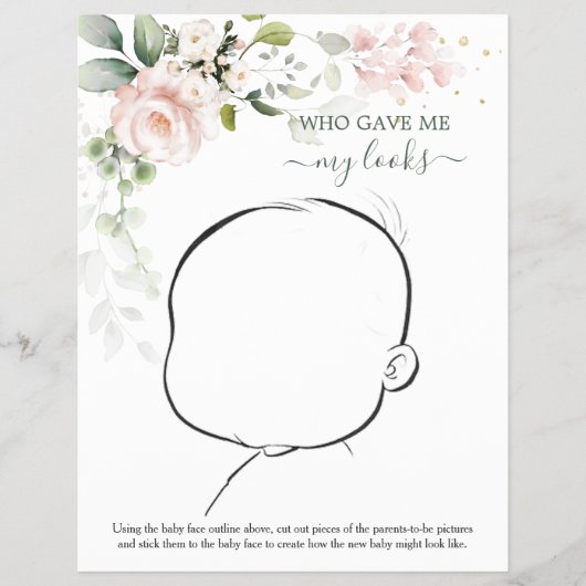 私たちのベビーがどのようにフローラの赤ちゃんシャワーゲームF チラシ (正面)