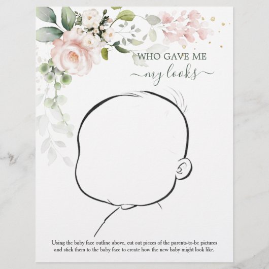 私たちのベビーがどのようにフローラの赤ちゃんシャワーゲームF チラシ (正面)