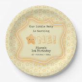 私たちのベビーがキュートなスター1歳の誕生日を迎える ペーパープレート (正面)
