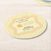 私たちのベビーがキュートなスター1歳の誕生日を迎える ラウンドペーパーコースター (アングル)