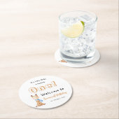 私たちのベビーは可愛いキリン1歳の誕生日を迎える ラウンドペーパーコースター (インサイチュ)