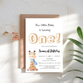 私たちのベビーは可愛いキリン1歳の誕生日を迎える 招待状
