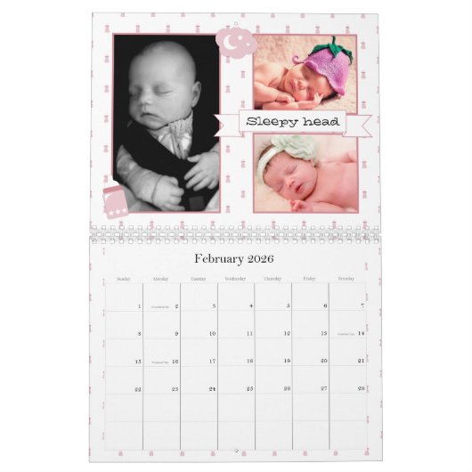 私たちのベビーガールカスタムの写真 カレンダー (2月 2026)