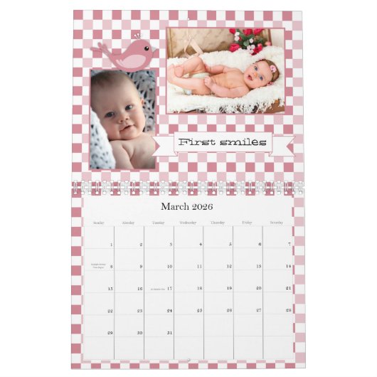私たちのベビーガールカスタムの写真 カレンダー (3月 2026)