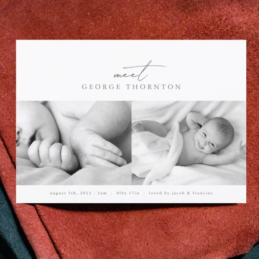 私たちのベビー写真コラージュ誕生を満たす 案内状