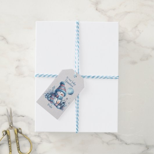 私たちのベビー孫クリスマス ギフトタグ (より糸付き)