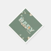 私たちのベビー来はグリーンベビーシャワーナプキン スタンダードカクテルナプキン (角)