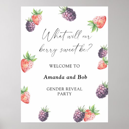 私たちのベリーの甘さは何であろうか？ジェンダーは歓迎を明らかにする ポスター (正面)